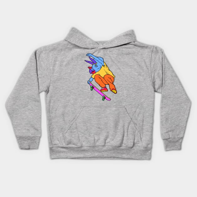 Skate Triceratops Kids Hoodie by Woah_Jonny